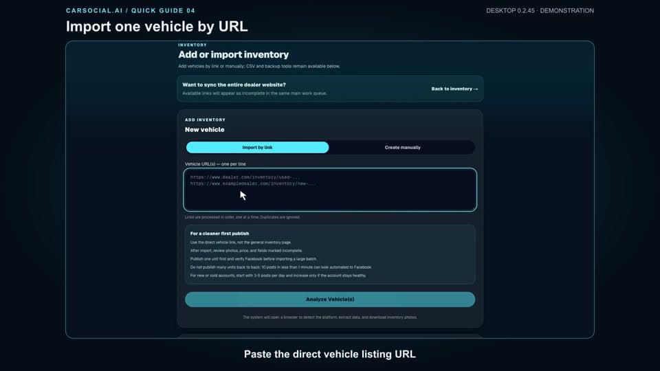 Import a vehicle link in CarSocial 0.2.45