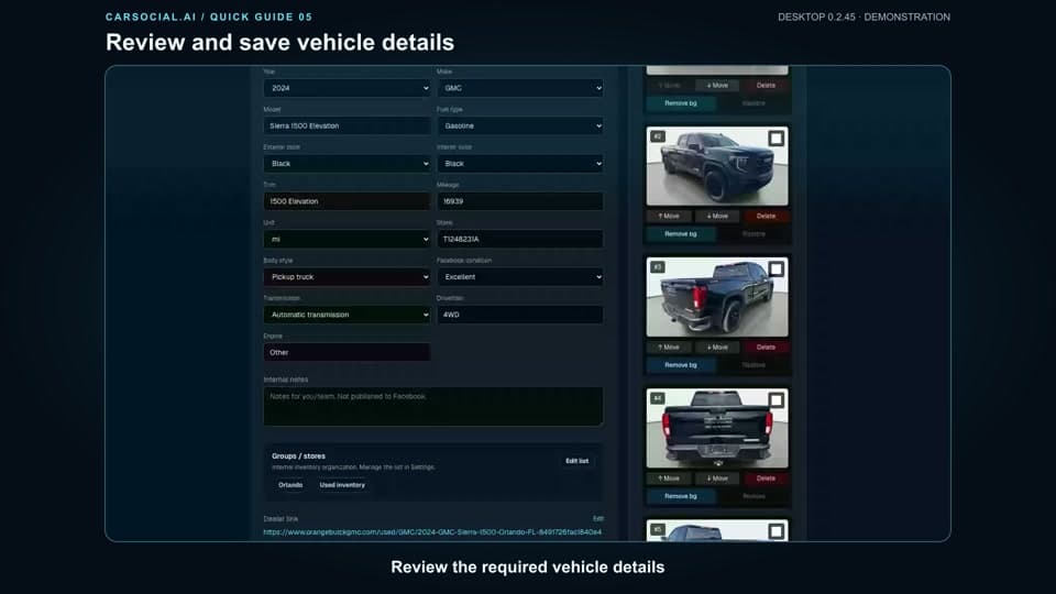 Review vehicle details in CarSocial 0.2.45